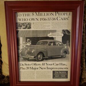 Vintage DeSoto Car ad not a reproduction from 1939
